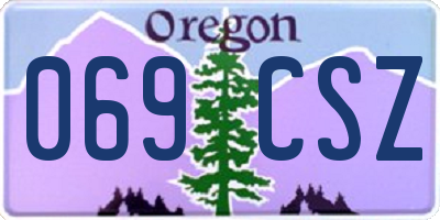 OR license plate 069CSZ