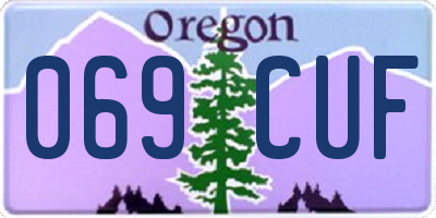 OR license plate 069CUF