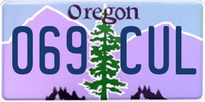 OR license plate 069CUL