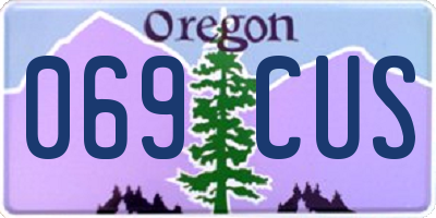 OR license plate 069CUS