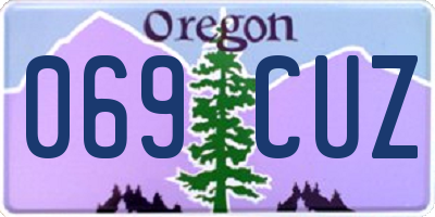 OR license plate 069CUZ