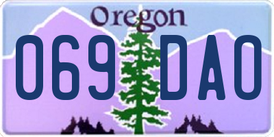 OR license plate 069DAO