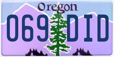 OR license plate 069DID