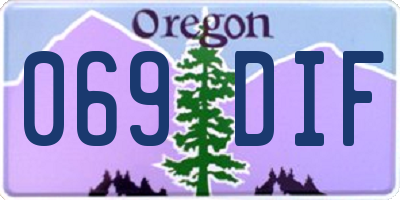 OR license plate 069DIF