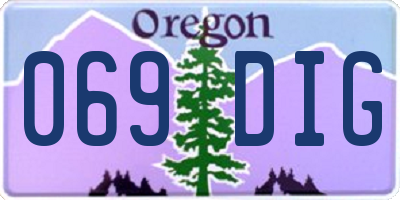 OR license plate 069DIG
