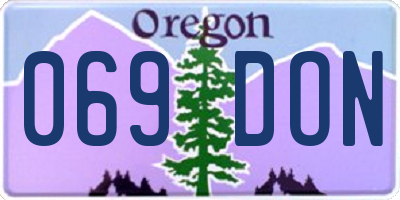OR license plate 069DON