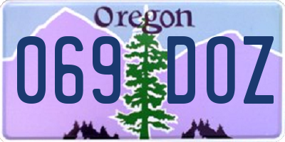 OR license plate 069DOZ