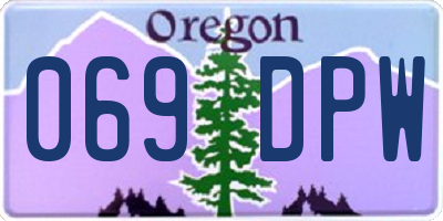 OR license plate 069DPW