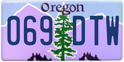 OR license plate 069DTW
