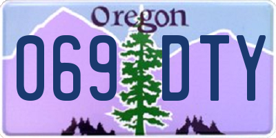 OR license plate 069DTY