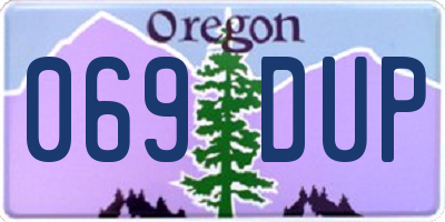 OR license plate 069DUP