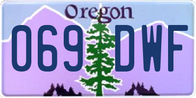 OR license plate 069DWF
