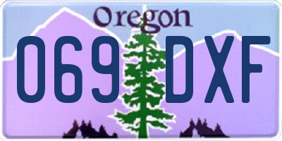OR license plate 069DXF