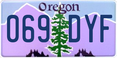 OR license plate 069DYF