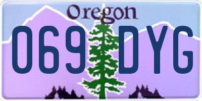OR license plate 069DYG