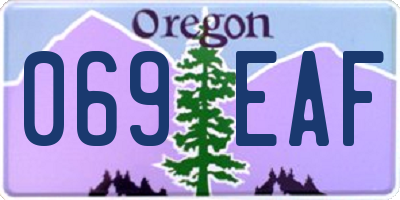 OR license plate 069EAF