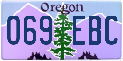 OR license plate 069EBC