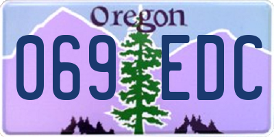 OR license plate 069EDC