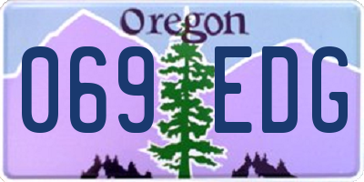 OR license plate 069EDG
