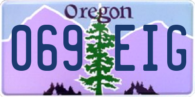 OR license plate 069EIG