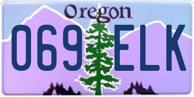 OR license plate 069ELK