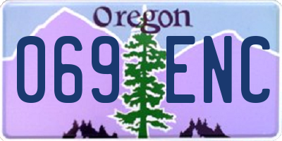 OR license plate 069ENC