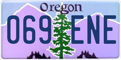 OR license plate 069ENE