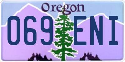 OR license plate 069ENI