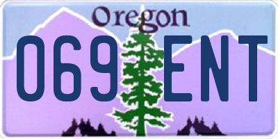 OR license plate 069ENT
