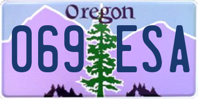 OR license plate 069ESA