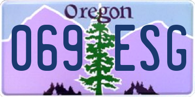 OR license plate 069ESG