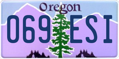 OR license plate 069ESI