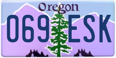 OR license plate 069ESK