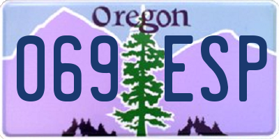OR license plate 069ESP