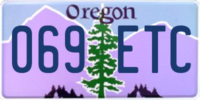 OR license plate 069ETC