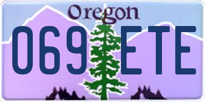 OR license plate 069ETE