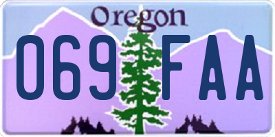 OR license plate 069FAA
