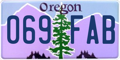 OR license plate 069FAB