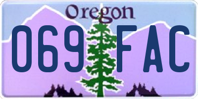 OR license plate 069FAC