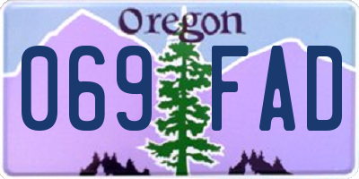 OR license plate 069FAD
