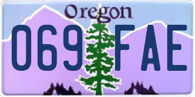OR license plate 069FAE