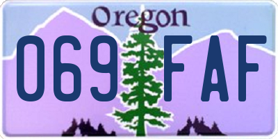 OR license plate 069FAF