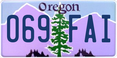 OR license plate 069FAI