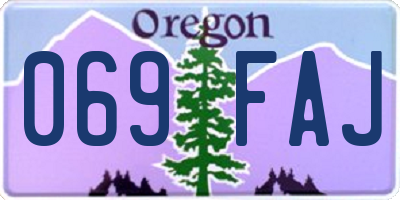 OR license plate 069FAJ