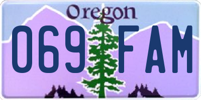 OR license plate 069FAM
