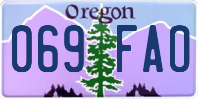 OR license plate 069FAO