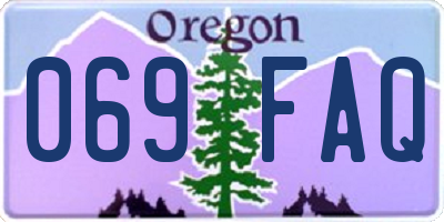 OR license plate 069FAQ