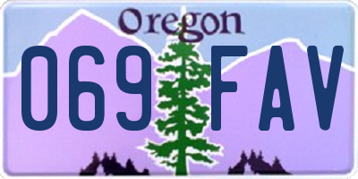 OR license plate 069FAV
