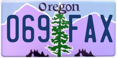 OR license plate 069FAX