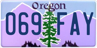 OR license plate 069FAY